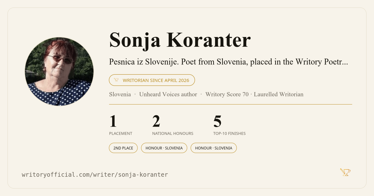 Writory portfelj: Sonja Koranter, pesnica iz Slovenije